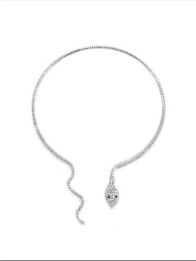 NEW❗️Silver Crystal Snake-Head Collar Necklace. Luxury Snake Necklace
